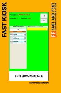 Schermata software Cassa automatica Fast Kiosk - Modifica pietanza